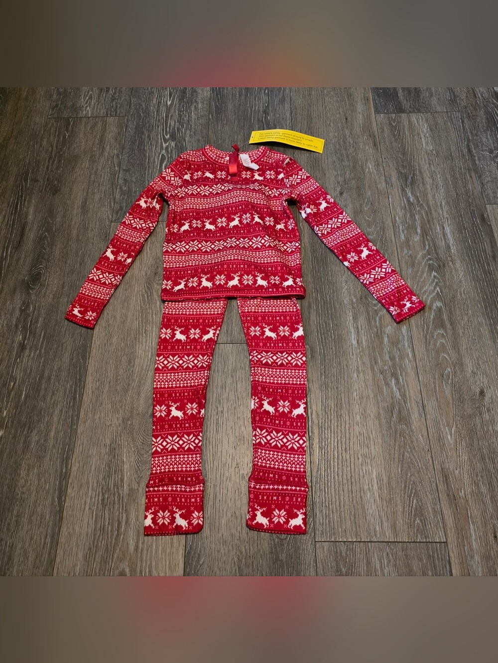 SKIMS Kim Kardashian Kids Size 6 Logo Plush Pointelle Pajama Kids Set new w/ Tag